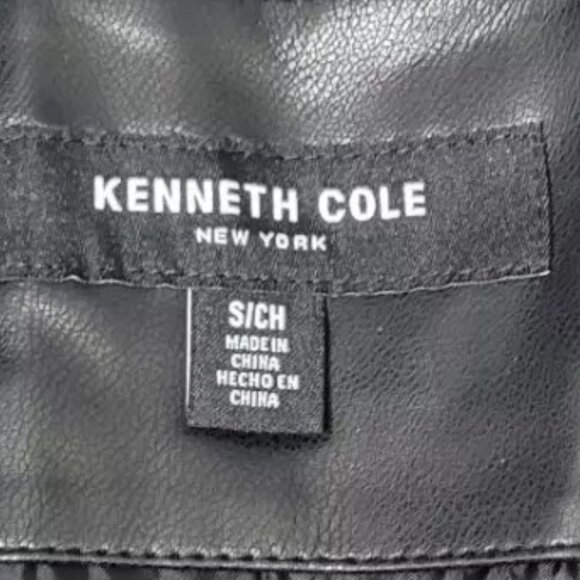 Women's Kenneth Cole Faux Leather Jacket - Black - Size Small - Picture 5 of 9
